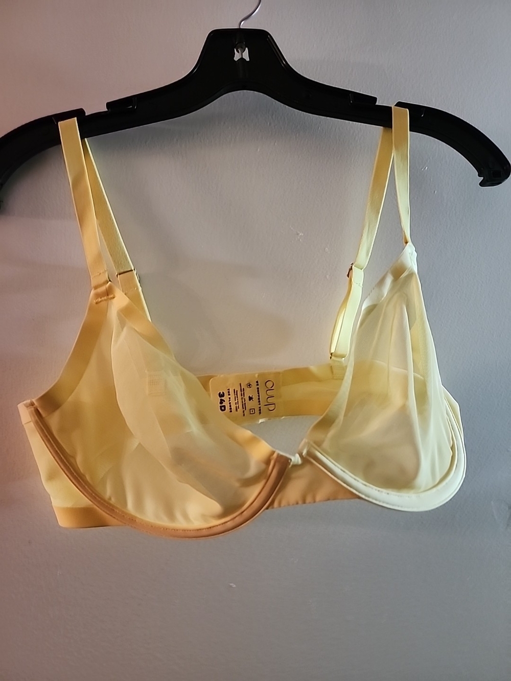 Cuup The Plunge Sheer Yellow Underwire Bra -